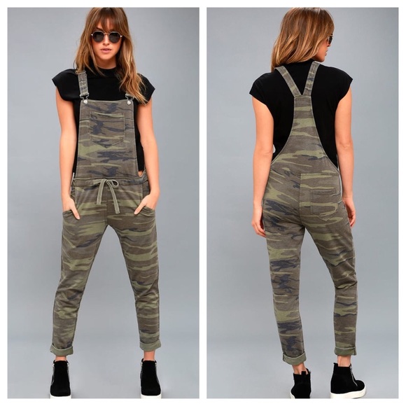 NWT Z-Supply Green Olive Camo Camouflage Overalls - Picture 4 of 7